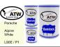 Preview: Porsche, Alpine White, L90E / P1: 500ml Lackdose + 500ml Klarlack + 250ml Härter - Set, von ATW Autoteile West.